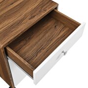 Wood desk and file cabinet set in walnut/ white finish by Modway additional picture 12
