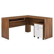 Wood desk and file cabinet set in walnut/ white finish by Modway additional picture 3
