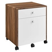 Wood desk and file cabinet set in walnut/ white finish by Modway additional picture 6