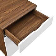 Walnut/ white finish wood desk and file cabinet set by Modway additional picture 12