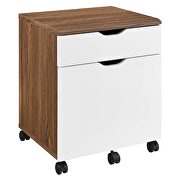 Walnut/ white finish wood desk and file cabinet set by Modway additional picture 6