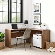 Walnut/ white finish wood desk and file cabinet set by Modway additional picture 9