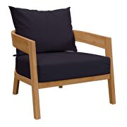 Natural/ navy finish 6-piece teak wood outdoor patio outdoor patio set by Modway additional picture 12