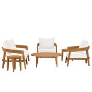 Natural/ white finish 6-piece teak wood outdoor patio outdoor patio set by Modway additional picture 11