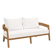 Natural/ white finish 6-piece teak wood outdoor patio outdoor patio set by Modway additional picture 13