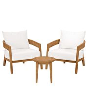 Natural/ white finish 3-piece teak wood outdoor patio outdoor patio set by Modway additional picture 6
