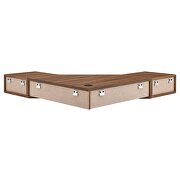 Walnut/ white finish wall mount corner wood office desk in by Modway additional picture 3