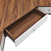 Walnut/ white finish wall mount corner wood office desk in by Modway additional picture 7