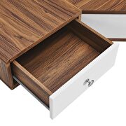 Walnut/ white finish wall mount corner wood office desk in by Modway additional picture 8