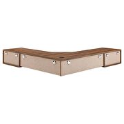 Wall mount corner wood office desk in walnut/ white finish by Modway additional picture 5
