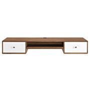 Wall mount wood office desk in walnut/ white finish by Modway additional picture 9