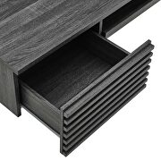 Wall mount wood office desk in charcoal finish by Modway additional picture 4
