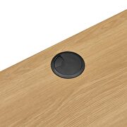 Wall mount wood office desk in oak finish additional photo 3 of 8