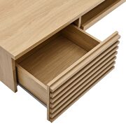 Wall mount wood office desk in oak finish by Modway additional picture 4
