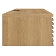 Wall mount wood office desk in oak finish by Modway additional picture 7