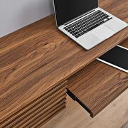 Wall mount wood office desk in walnut finish by Modway additional picture 2