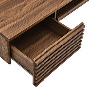 Wall mount wood office desk in walnut finish by Modway additional picture 4