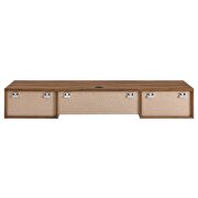 Wall mount wood office desk in walnut finish by Modway additional picture 8