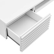 Wall mount wood office desk in white finish by Modway additional picture 4