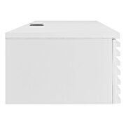 Wall mount wood office desk in white finish by Modway additional picture 7