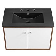 Wall-mount bathroom vanity in walnut black by Modway additional picture 5