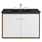Wall-mount bathroom vanity in walnut black by Modway additional picture 8