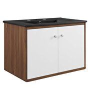 Wall-mount bathroom vanity in walnut black by Modway additional picture 10