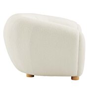 Ivory finish boucle upholstered fabric chair by Modway additional picture 4