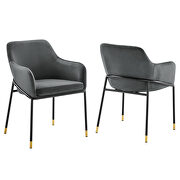 Charcoal finish performance velvet dining chair set of 2 by Modway additional picture 2