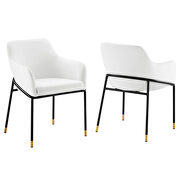 White finish performance velvet dining chair set of 2 by Modway additional picture 2