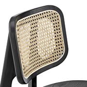 Black finish wood woven rattan cane backrest and bentwood seat dining side chair set of 2 by Modway additional picture 6