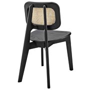 Black finish wood woven rattan cane backrest and bentwood seat dining side chair set of 2 by Modway additional picture 7