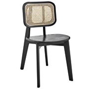 Black finish wood woven rattan cane backrest and bentwood seat dining side chair set of 2 by Modway additional picture 8