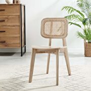 Gray finish wood woven rattan cane backrest and bentwood seat dining side chair set of 2 by Modway additional picture 2