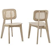 Gray finish wood woven rattan cane backrest and bentwood seat dining side chair set of 2 by Modway additional picture 4