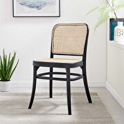 Black finish wood modern farmhouse style dining side chair set of 2 by Modway additional picture 2