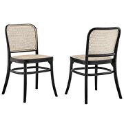 Black finish wood modern farmhouse style dining side chair set of 2 by Modway additional picture 8