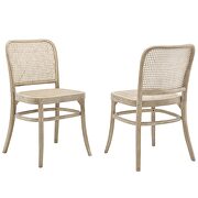 Gray finish wood modern farmhouse style dining side chair set of 2 by Modway additional picture 3