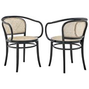 Black finish wood modern farmhouse style dining chair set of 2 by Modway additional picture 4
