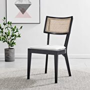 Black/ white finish wood dining chair set of 2 by Modway additional picture 2