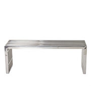 Medium stainless steel bench in silver by Modway additional picture 6