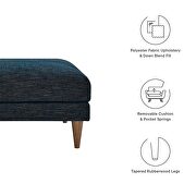 Navy fabric upholstered ottoman in mid-century style by Modway additional picture 8
