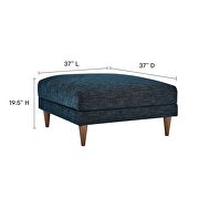 Navy fabric upholstered ottoman in mid-century style by Modway additional picture 9