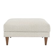 Ivory fabric upholstered ottoman in mid-century style by Modway additional picture 5