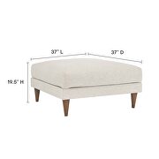 Ivory fabric upholstered ottoman in mid-century style by Modway additional picture 9