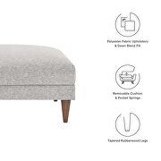 Light gray fabric upholstered ottoman in mid-century style by Modway additional picture 7