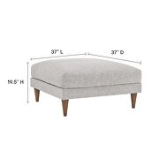 Light gray fabric upholstered ottoman in mid-century style by Modway additional picture 8