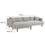 Left-facing polyester fabric mid-century design sectional by Modway additional picture 7