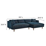 Right-facing polyester fabric mid-century design sectional by Modway additional picture 7