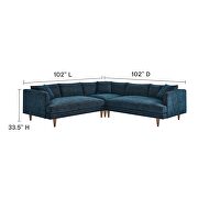 Mid-century l-shape polyester sectional by Modway additional picture 7